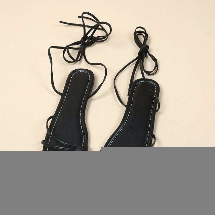 European And American Ankle Ring Bandage Cloth Flat Sandals Women's Summer Fendax 0