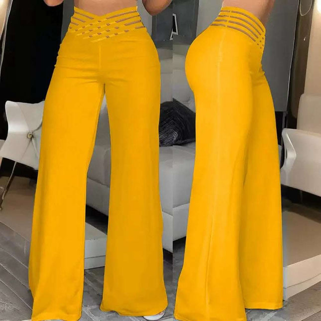Women's Ribbon High Waist Wide Leg Pants Fendax 0