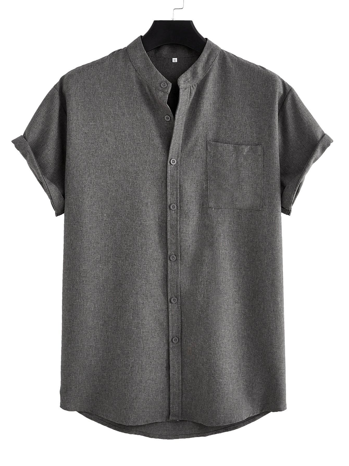 Men's Solid Color Casual Shirt With Pocket Fendax 0