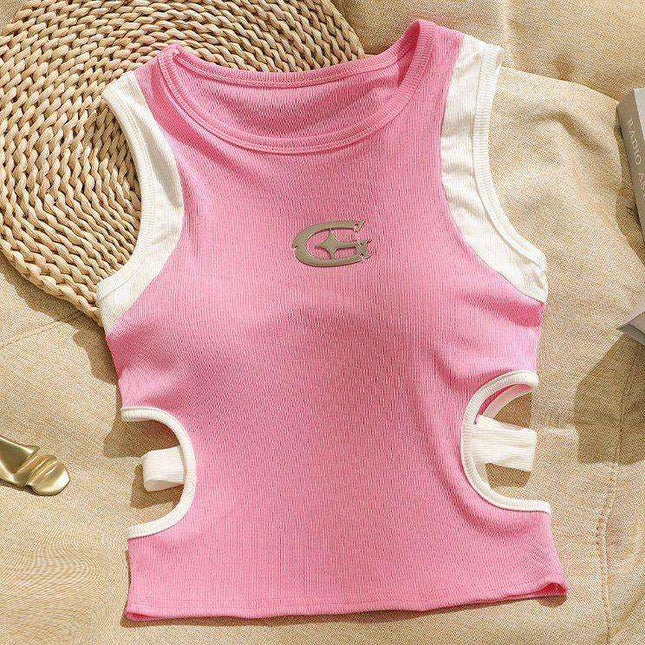 Design Sense Midriff Outfit Sleeveless Vest Slim Top For Women Fendax 0