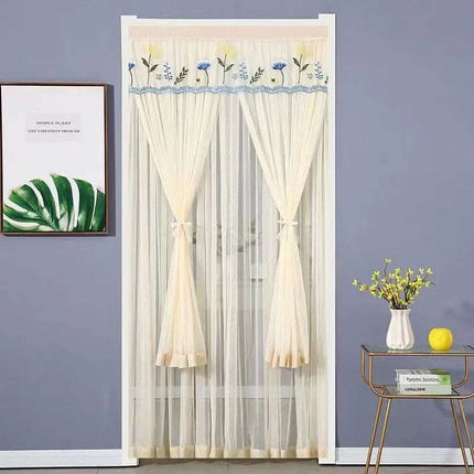 Punch-free Mosquito-proof Curtain Fabric Mesh Curtains Bedroom Lace Partition Four Seasons Household Fendax 0