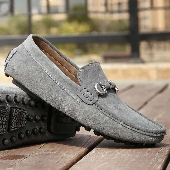 Men's Slip-on Cowhide Business Casual Leather Shoes Fendax 0