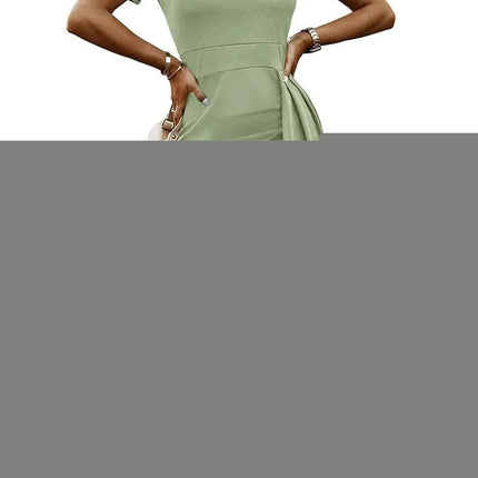 Off-Shoulder Short Sleeve Split Dress Fendax Women