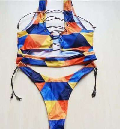 Pineapple Bikini for big boob Women Lace Up Swimwear Thong bikini set two pieces Swimsuit Bathing Suit female Fendax 0