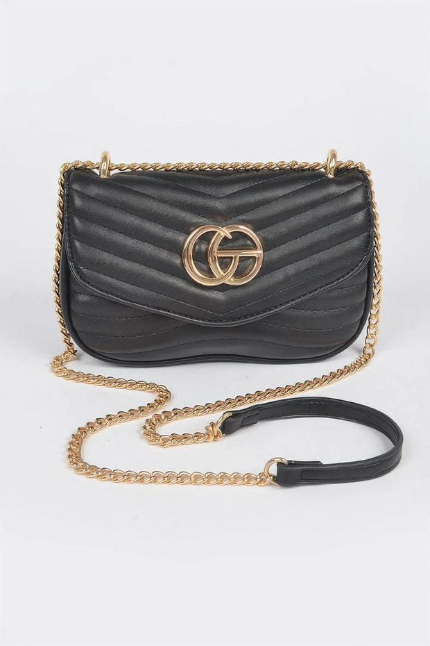 Fendax Quilted Faux Leather Crossbody Bag