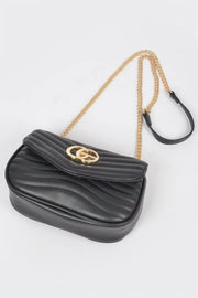 Fendax Quilted Faux Leather Crossbody Bag