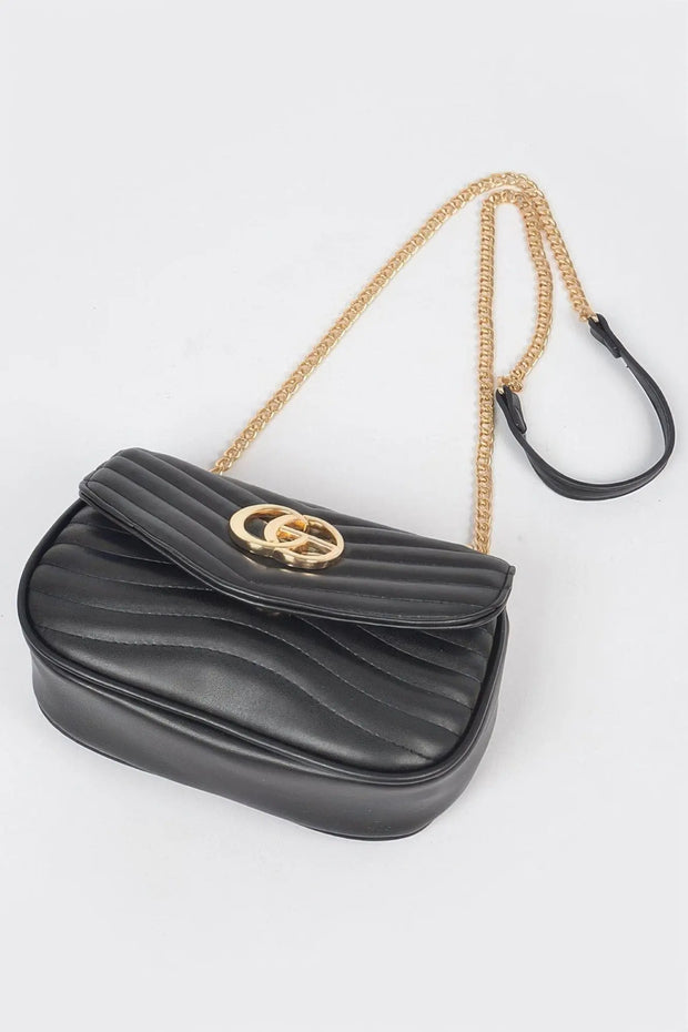 Fendax Quilted Faux Leather Crossbody Bag