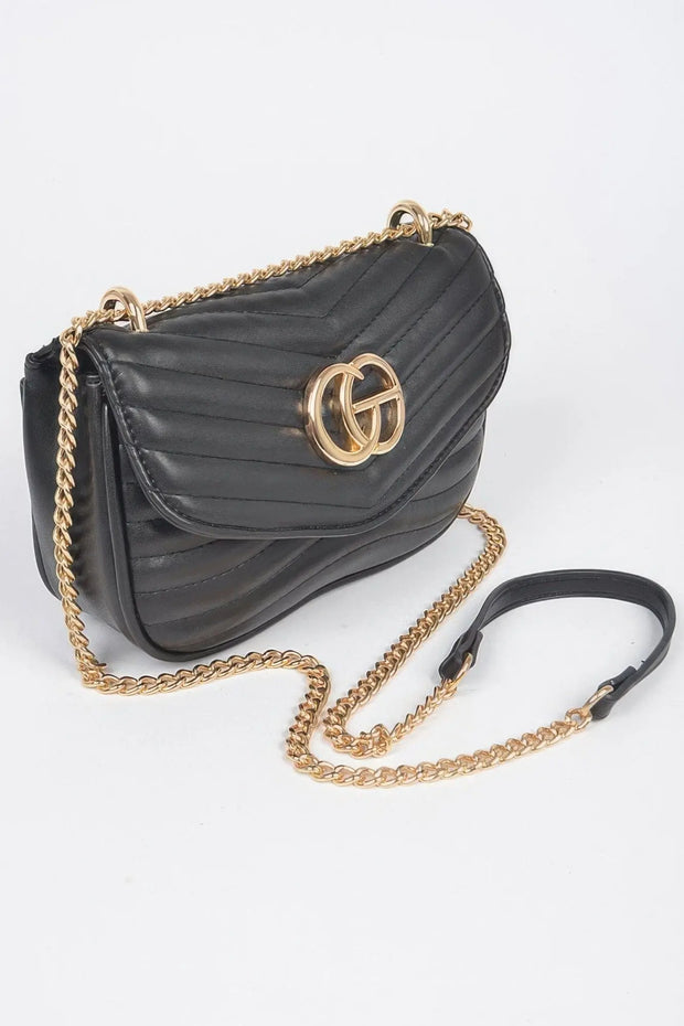 Fendax Quilted Faux Leather Crossbody Bag
