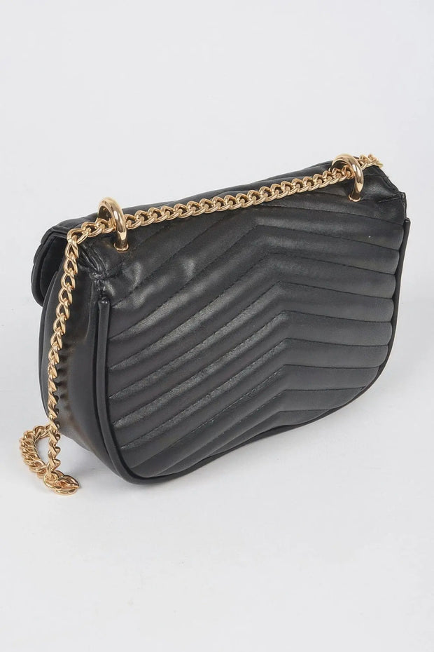 Fendax Quilted Faux Leather Crossbody Bag