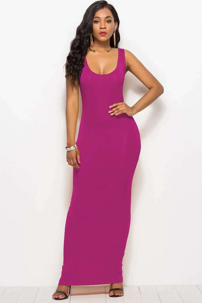 Scoop Neck Wide Strap Maxi Dress Fendax Women