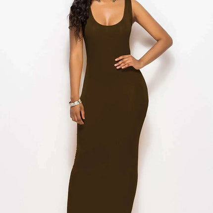Scoop Neck Wide Strap Maxi Dress Fendax Women