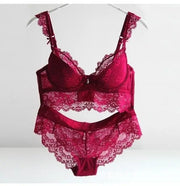 Trendsi 0 Sexy Mousse Women Sexy Bra Set Ultra-thin Red Black Lace Bras Underwear Push up Bra and underwear