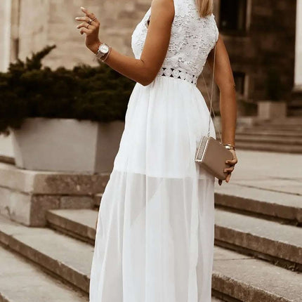 Slit Lace Detail V-Neck Dress Fendax Women