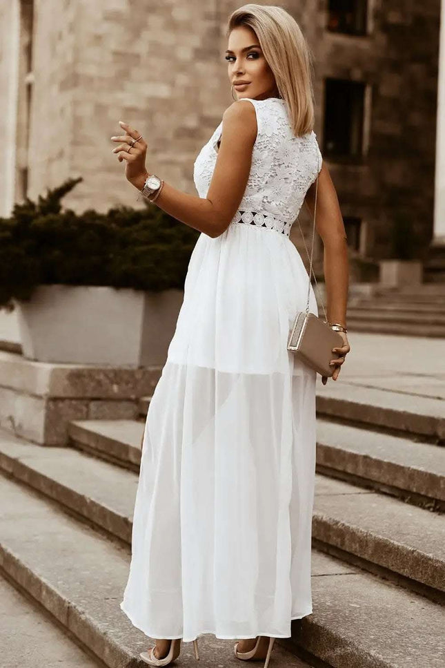 Slit Lace Detail V-Neck Dress Fendax Women