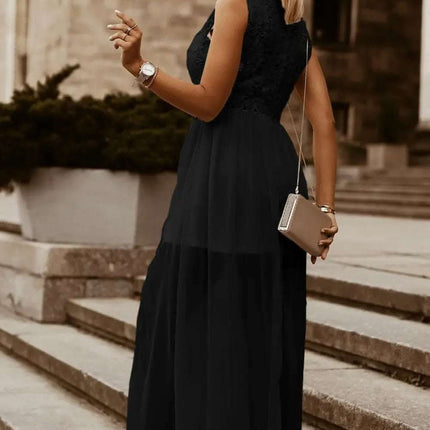 Slit Lace Detail V-Neck Dress Fendax Women
