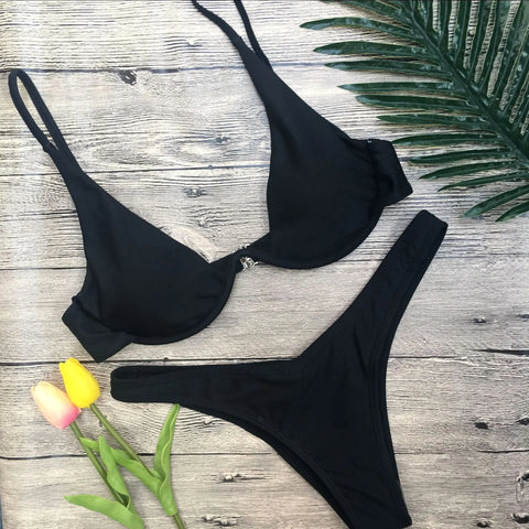 Trendsi 0 Black / L Swimwear Summer Bikini Women Swimsuit Bather