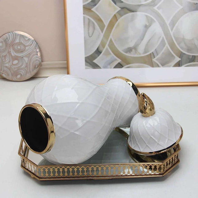 Light Luxury Ceramic Gold Vase Ornaments Fendax 0