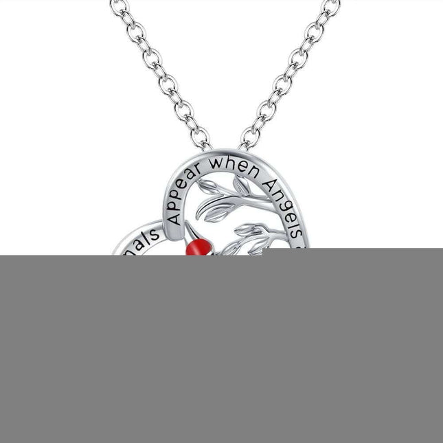 Creative Heart Shaped Cardinal Pendant Necklace, Exquisite Party Commemorative Accessory Gift Jewelry Anniversary Party Gifts, Valentine's Day Gift Fendax 0