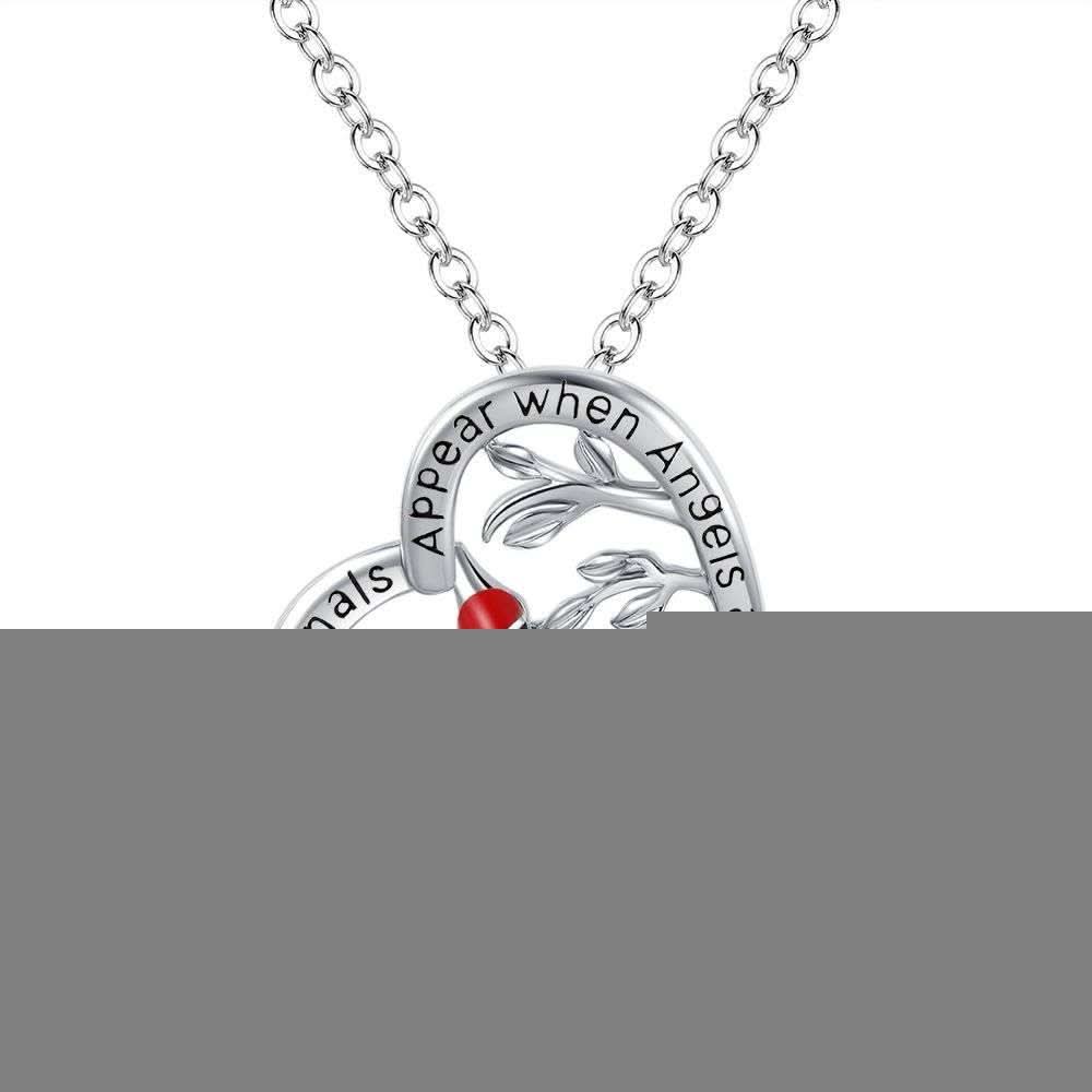 Creative Heart Shaped Cardinal Pendant Necklace, Exquisite Party Commemorative Accessory Gift Jewelry Anniversary Party Gifts, Valentine's Day Gift Fendax 0