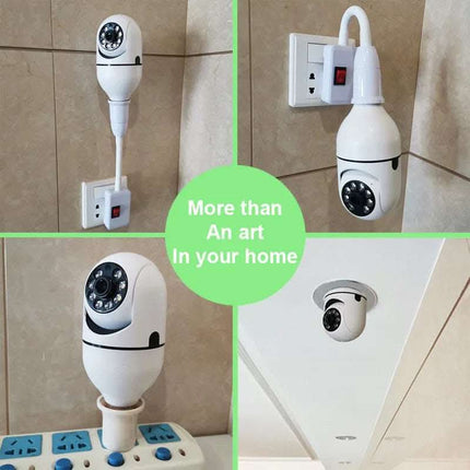 WiFi CAMERA 1080P Bulb 4X Zoom Camera E27 Home 5GWiFi Alarm Monitor Fendax 0
