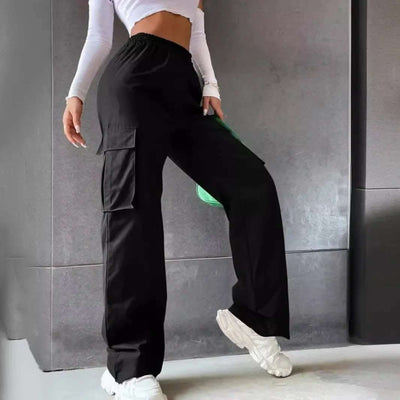 Women's Workwear Casual Pants With High Waist Wide Legs Straight Leg Breathable Retro Sports Pants Fendax 4