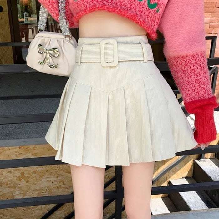 Corduroy Half Women's Autumn A-line Half Skirt Pleated Skirt Fendax 0