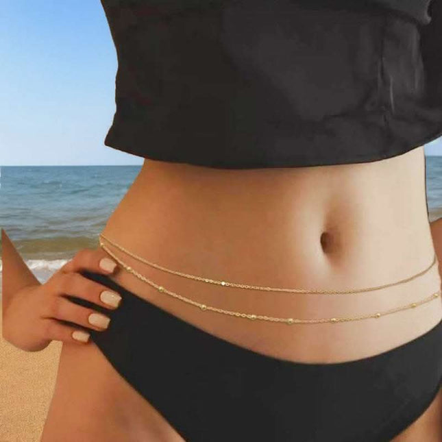 Fashion Double Layer Round Beads Chain Women's Waist Chain Fendax 0