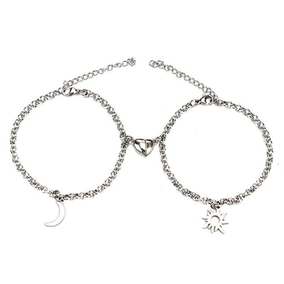 2Pcs Sun, Moon Charm  Bracelet