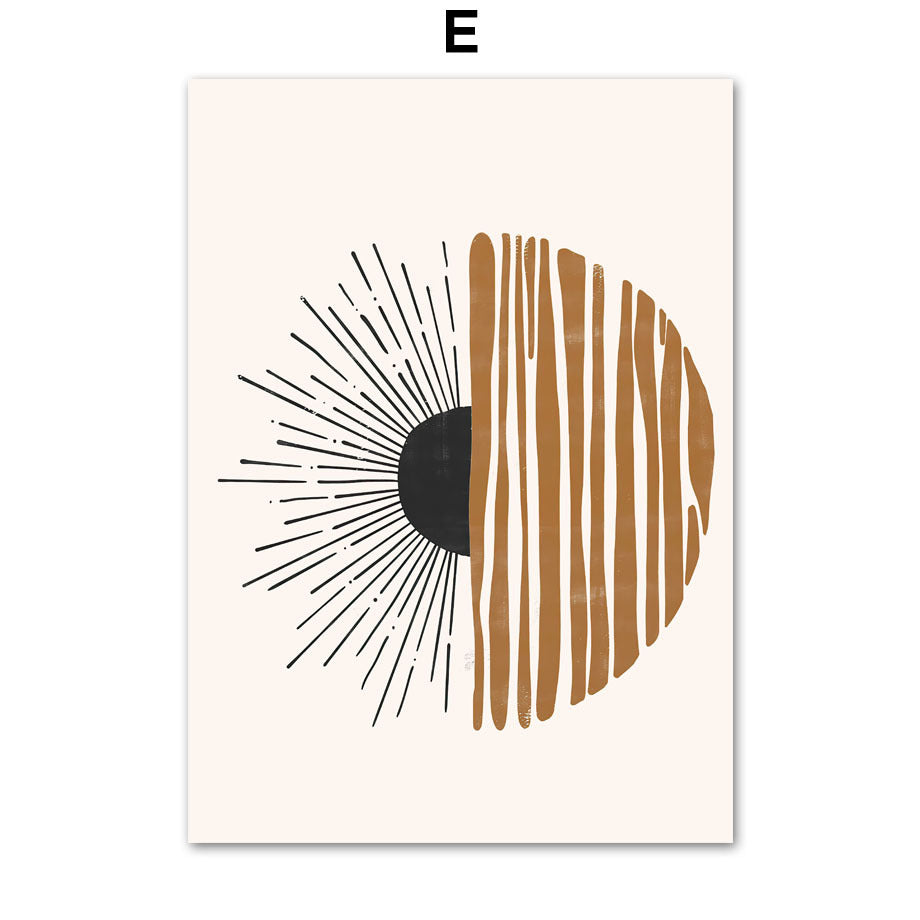 Line Leaves Abstract Boho Home Decor