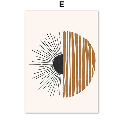 Line Leaves Abstract Boho Home Decor