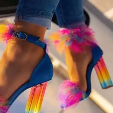 New Summer Fashion Rainbow Women's Crystal Heels Fendax 0