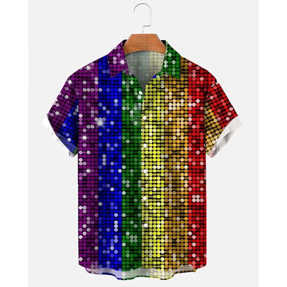 Men's Hawaiian Shirt Casual Button Short Sleeve Fendax 0