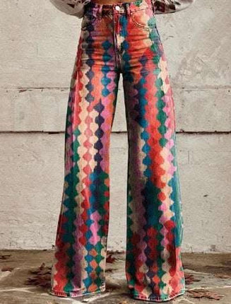 Thin Faux Denim Wide-leg Pants Fendax 0