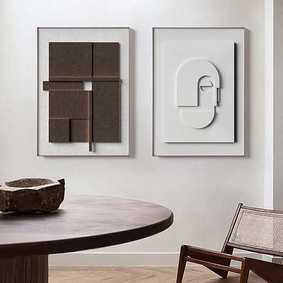 Three-dimensional Abstract Silent Style Geometric Morandi Hanging Painting Fendax 0
