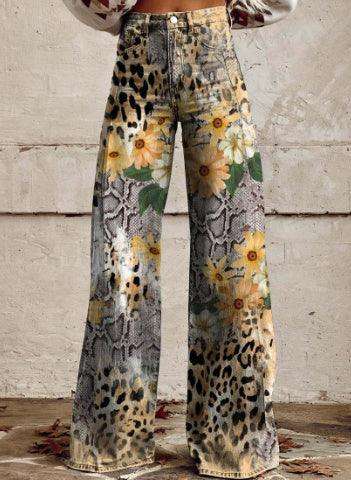 Thin Faux Denim Wide-leg Pants Fendax 0