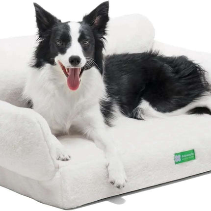 MEWOOFUN Orthopedic Dog Bed For Small Or Medium Dogs - 34.6 Inches Egg Foam Sofa With Removable Washable Cover & Non-Slip Bottom, Large, Beige Fendax 5