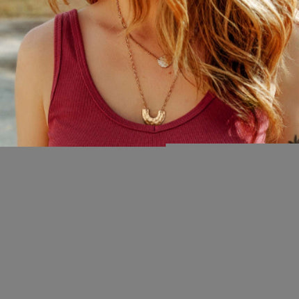 Apricot Ribbed Knit Sheath Sleeveless Crop Top