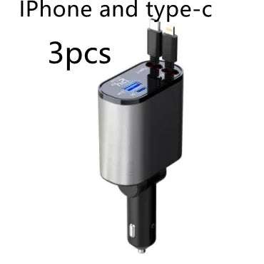 Metal Car Charger 100W Super Fast Charging Car Cigarette Lighter USB And TYPE-C Adapter Fendax 0