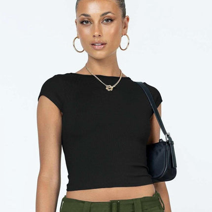 Summer Female Y2g Hollow Crop-top Short Sleeve T-shirt Fendax 0