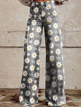 Thin Faux Denim Wide-leg Pants Fendax 0