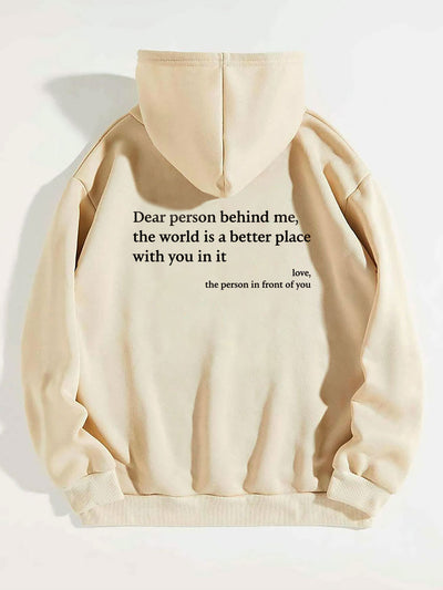 Women's Plush Letter Printed Hoodie