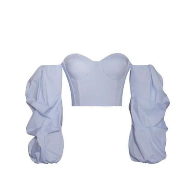 Irregular Long Sleeved Sexy Fashion Short Top Fendax 0