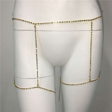 Rhinestone Waist And Abdomen Chain Leg Chain Fendax 0