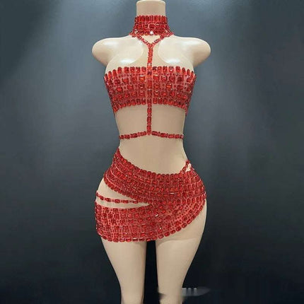 High-end And Fashionable Rhinestone Tube Top Short Skirt Top Vest Fendax 0