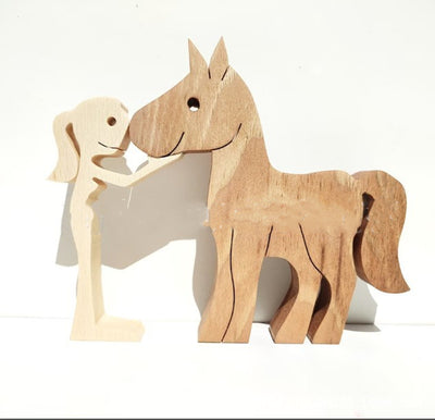 DIY Figurine Wood Dog Ornament