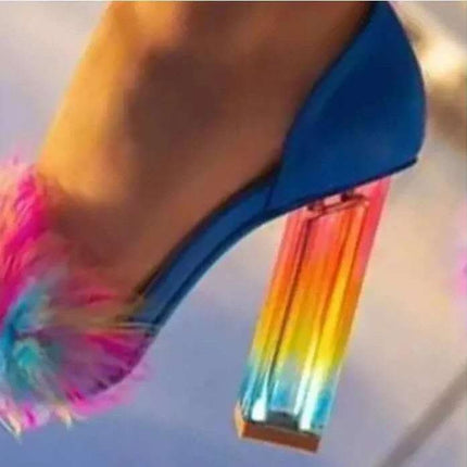New Summer Fashion Rainbow Women's Crystal Heels Fendax 0