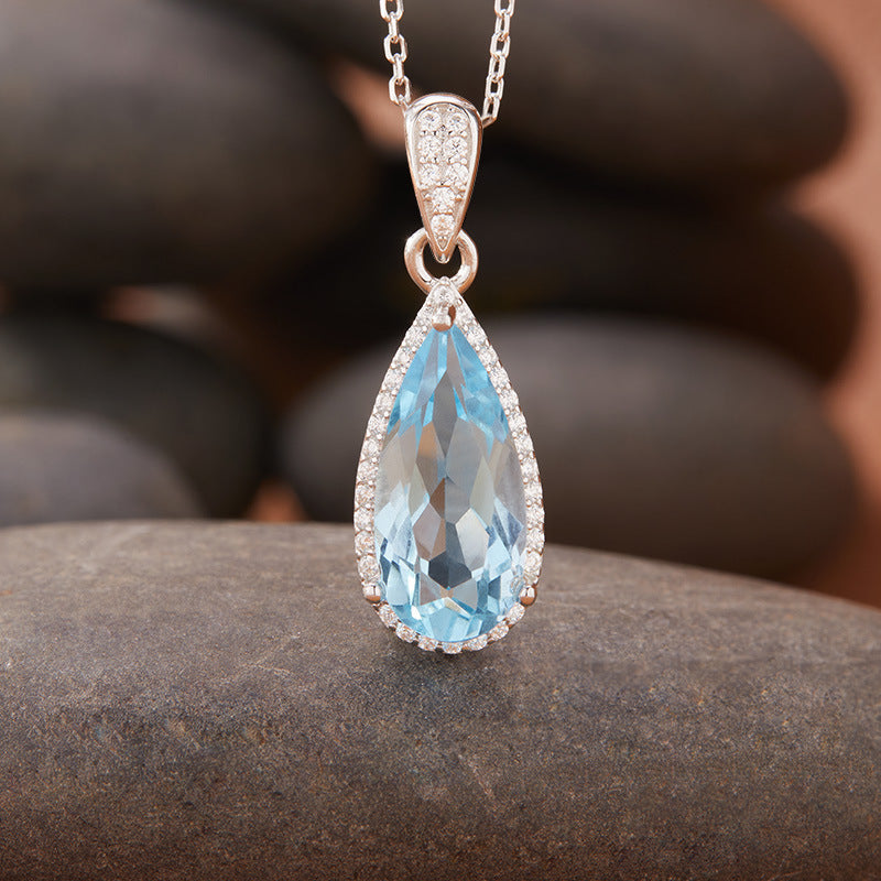 Women's Natural Topaz Citrine Necklace Set