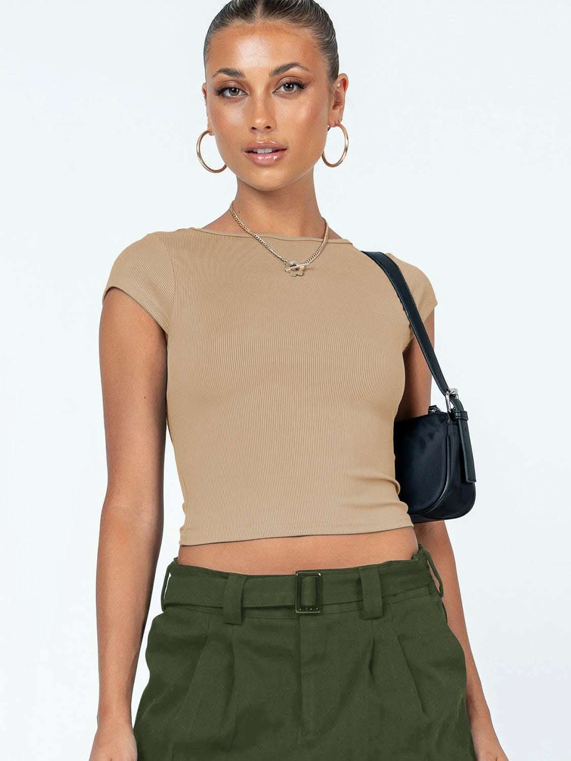 Summer Female Y2g Hollow Crop-top Short Sleeve T-shirt Fendax 0