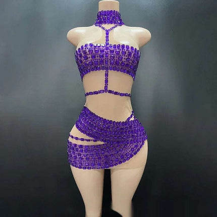High-end And Fashionable Rhinestone Tube Top Short Skirt Top Vest Fendax 0