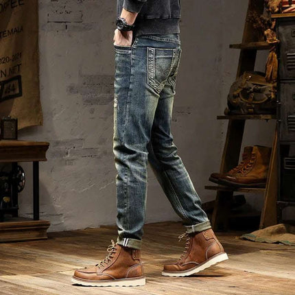 High-end Jeans Men's Stretch Nostalgic Retro Fendax 0
